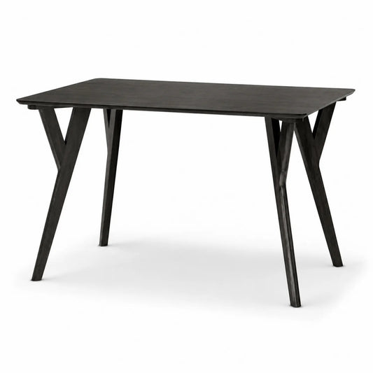 Mesa de comedor de madera negra 120x75x75 cm