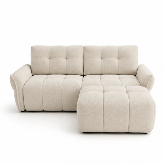 Sofá rinconero chaise longue de poliéster Beige