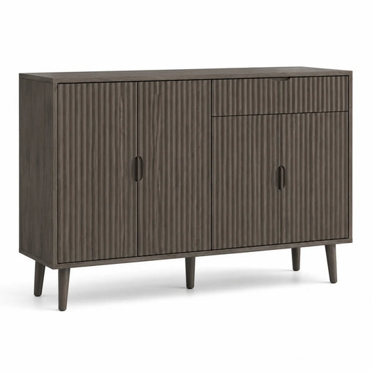 Aparador de Madera Maciza Marrón 3 Puertas y 1 Cajón
