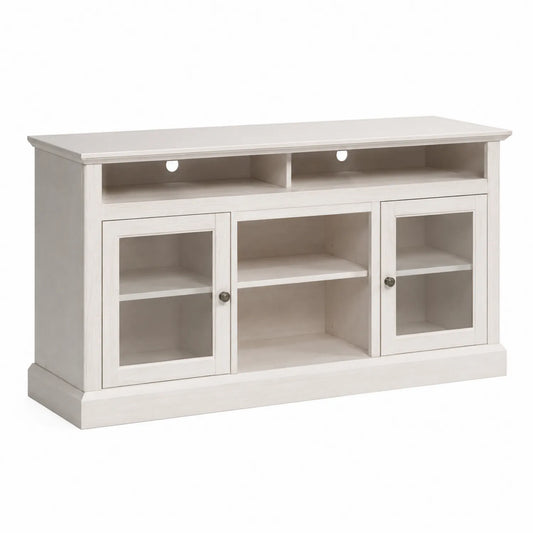 Mueble de TV de Madera con Puertas de Vidrio