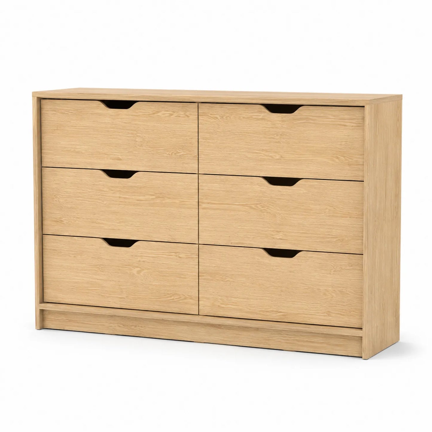 Cajonera de 6 cajones de MDF laminada en Roble Claro