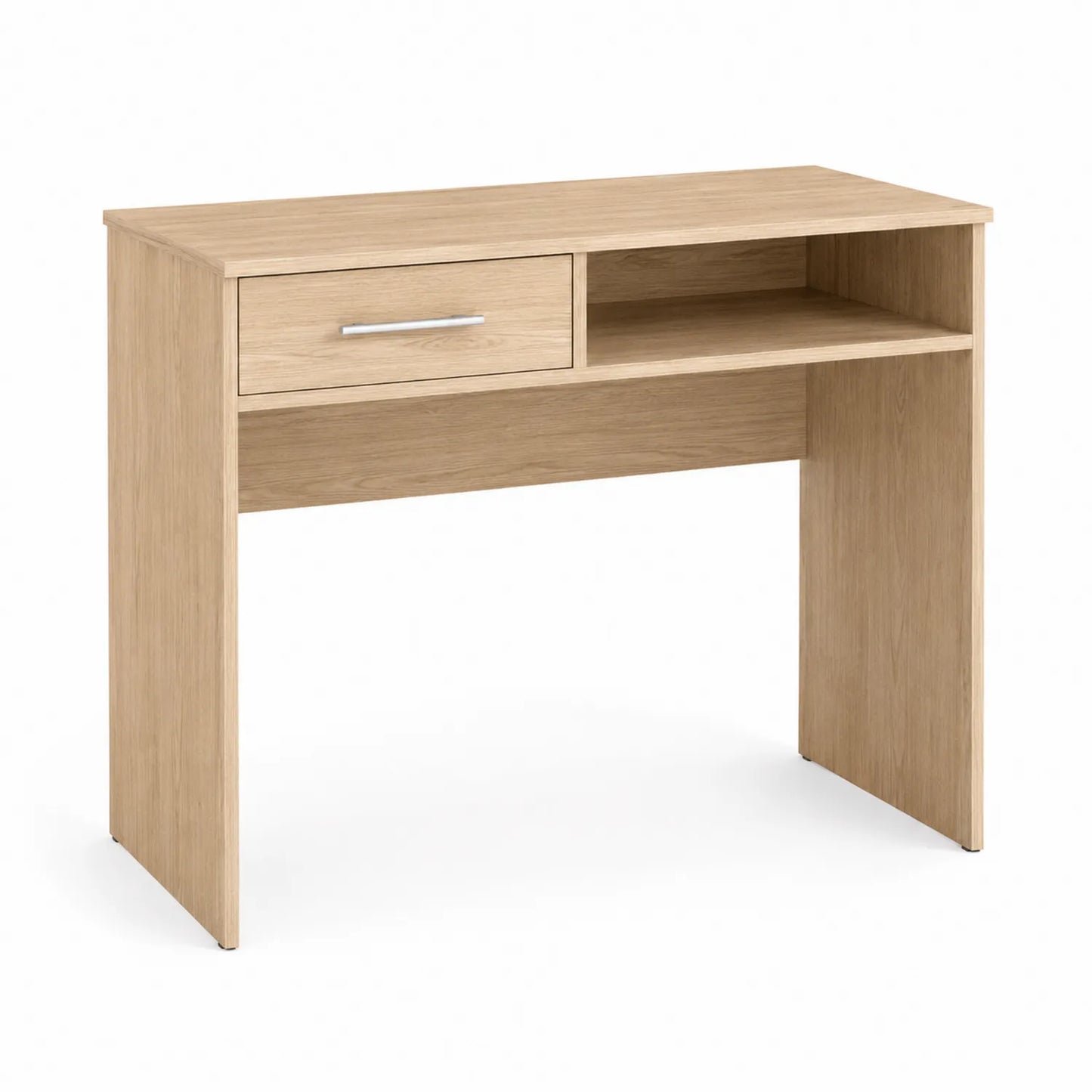Escritorio de madera con cajón y estante 90x40x74 cm Roble claro