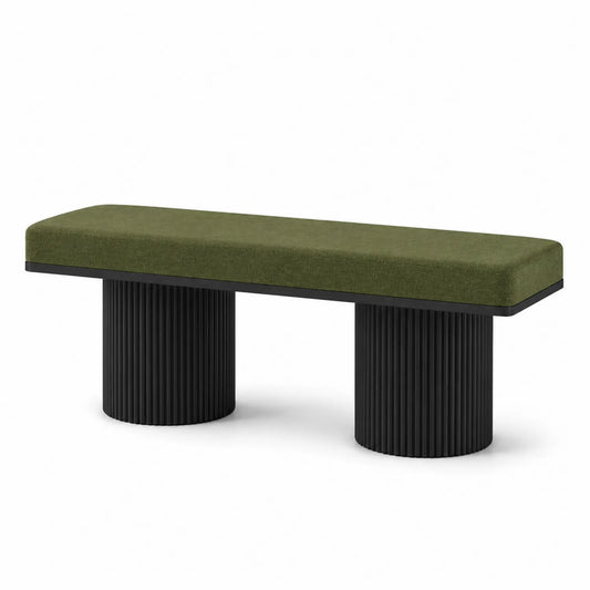 Banco de tela con base de metal 120x40x45 cm