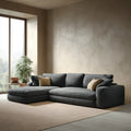 Sectional Sofa Fabric Upholstery 250x90x85 cm – Dark Grey – Modern Design