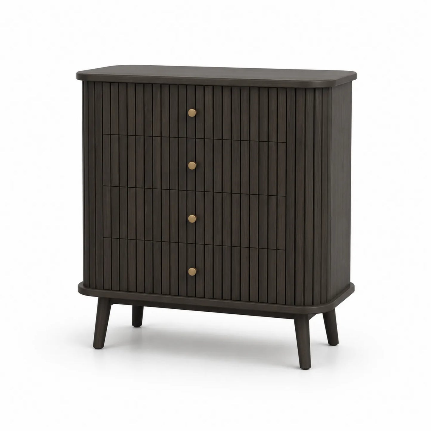 Cómoda de Madera con 4 Cajones, 80 cm x 40 cm x 100 cm