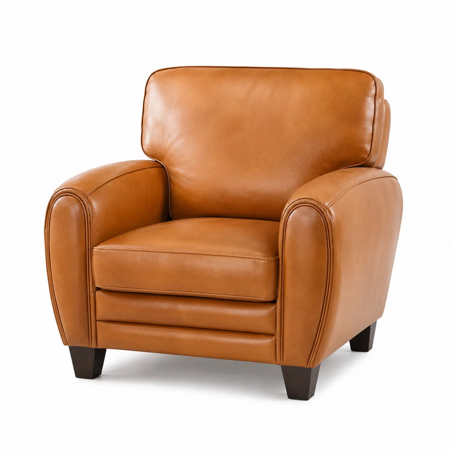 Sillón de Cuero Marrón 85x100x90 cm