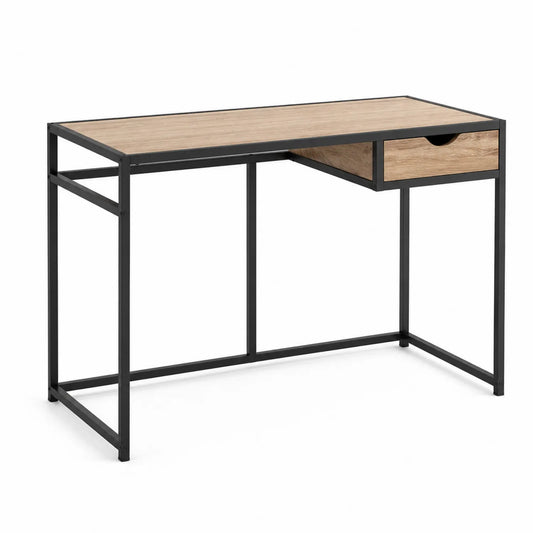 Escritorio de Metal y Madera de Roble Natural con Cajón 120x50x75 cm