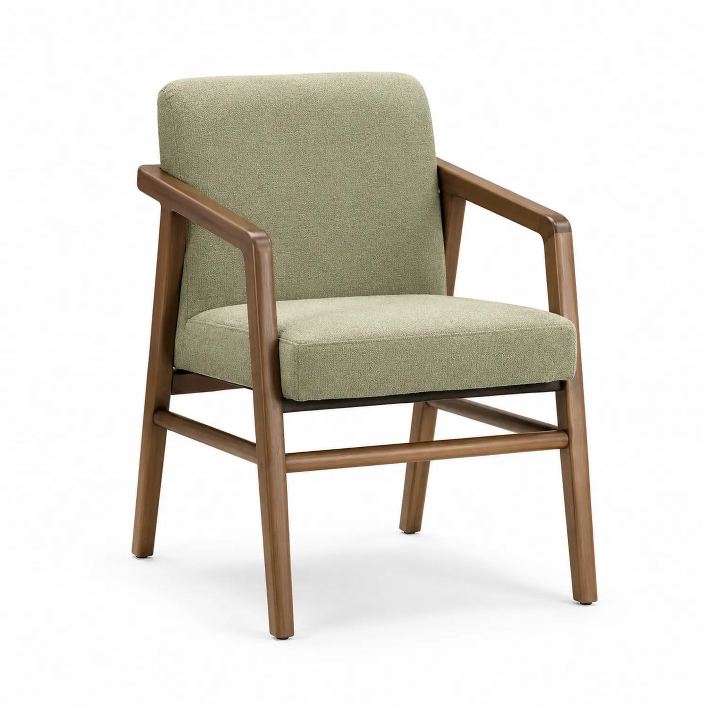 Silla de Madera con Tapizado en Poliéster Verde