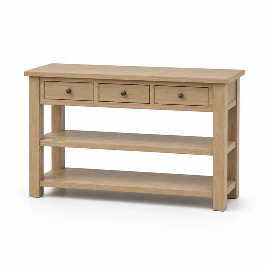 Mesa consola de madera de roble