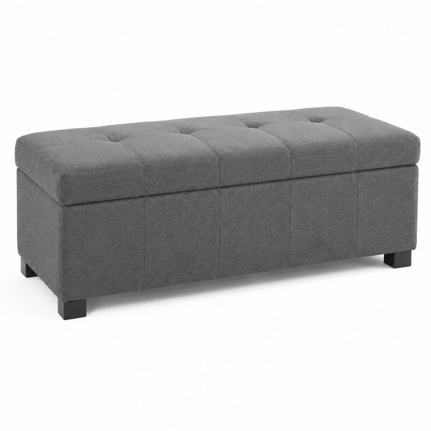 Banco de almacenamiento de tela gris 100x40x45 cm