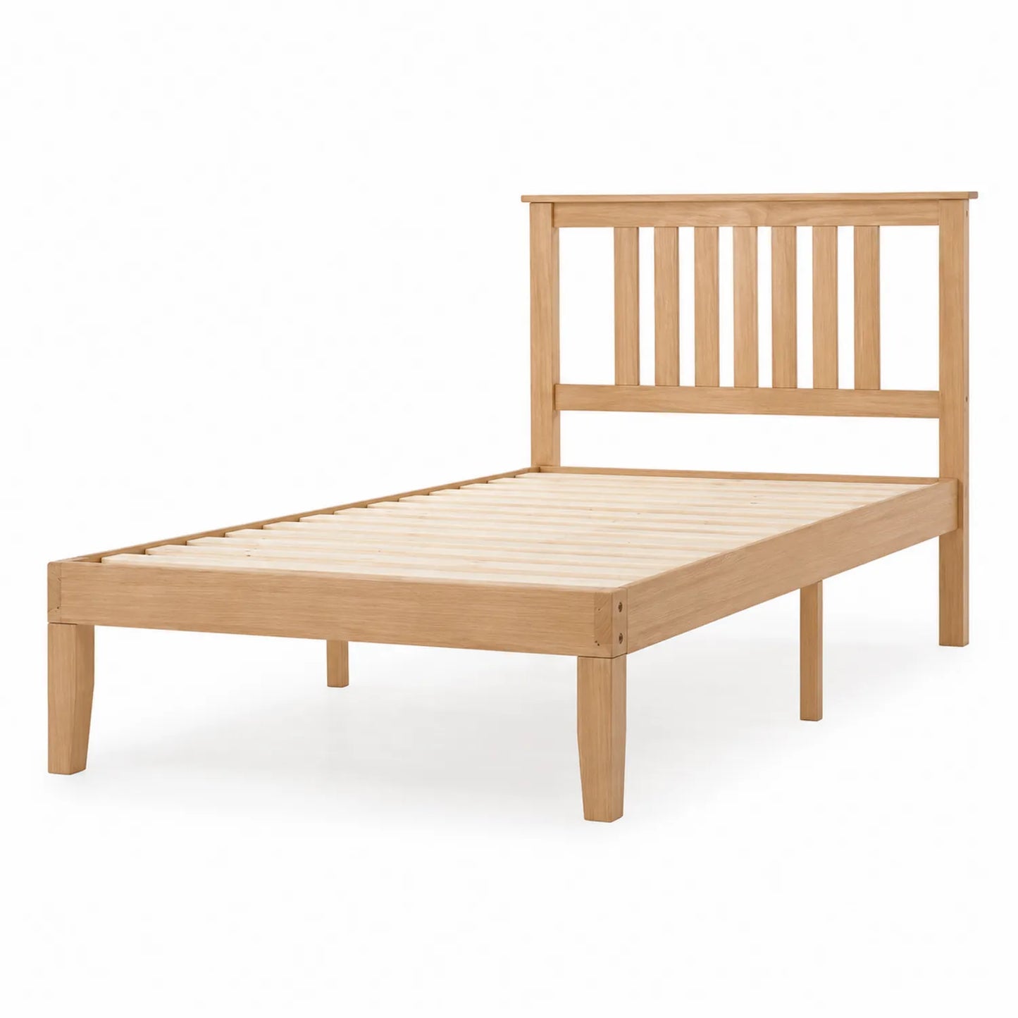 Cama individual de madera de roble