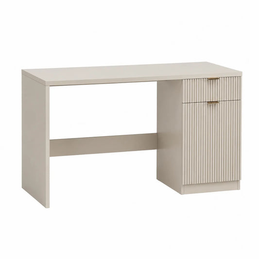 Escritorio de MDF con Cajón y Armario Beige