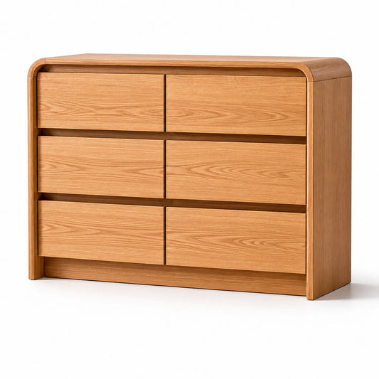 Cajonera de Madera de Roble con 6 Cajones 120x40x80cm
