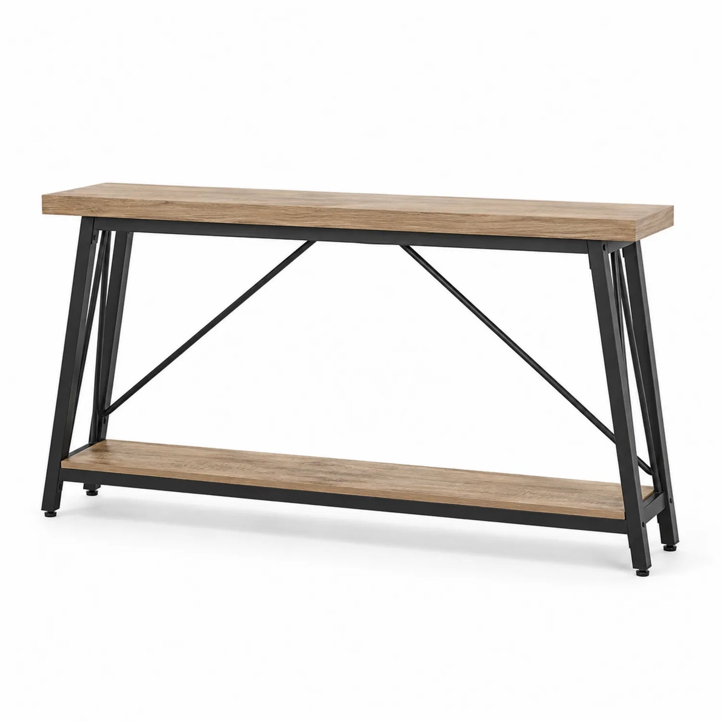 Mesa consola madera y metal 120x30x80 cm