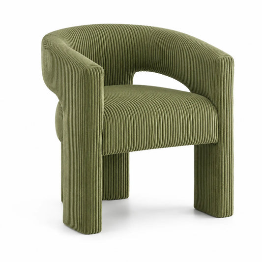 Silla de terciopelo con estructura de madera