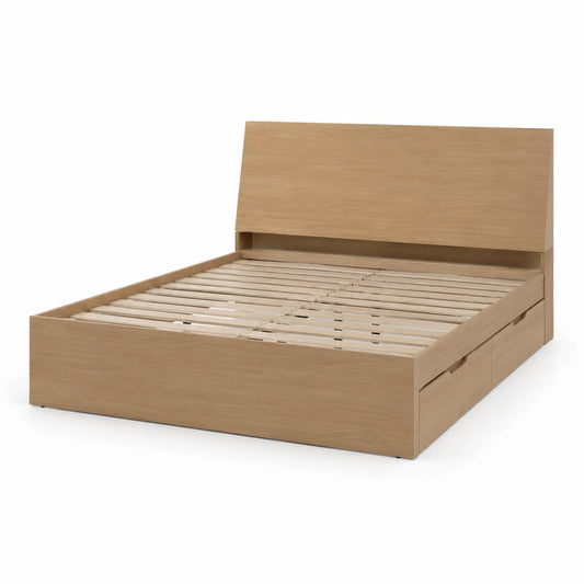 Cama de madera con almacenamiento 200x160 cm Roble