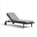 Patio Recliner Adjustable Lounger 200x70x35 cm with Cushions – Metal Frame – Grey – Outdoor Relaxation