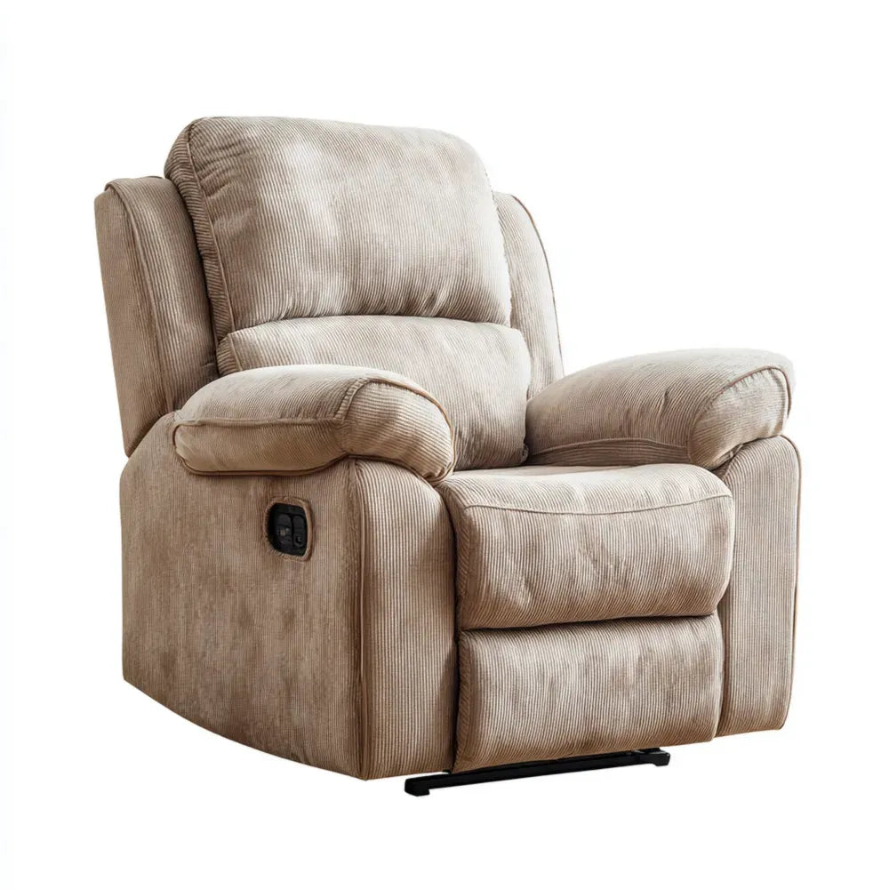 Recliner Chair 90x85x100 cm - Fabric Upholstery - Beige - Modern Design